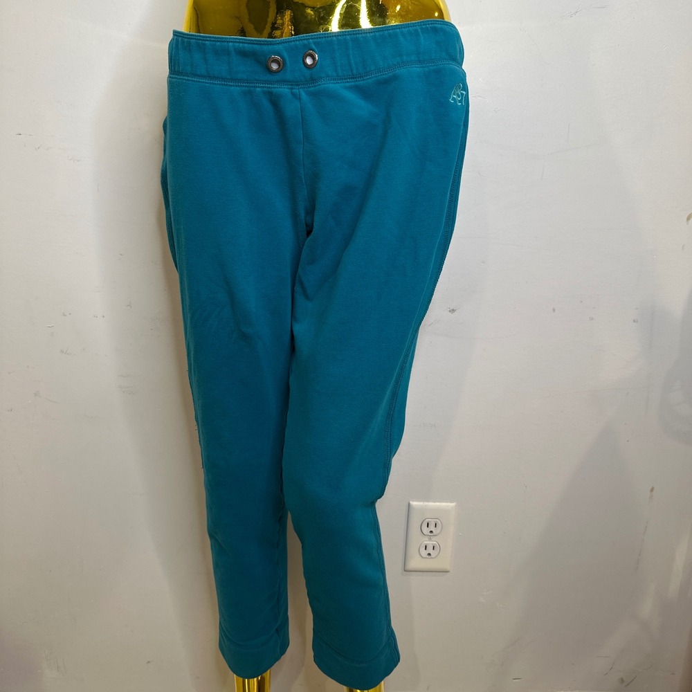 Iconic Y2K Sporty Aeropostale Womens Teal Blue Cropped Sweatpants Joggers Large‎